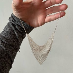 Elsa Peretti sterling silver mesh necklace 16"